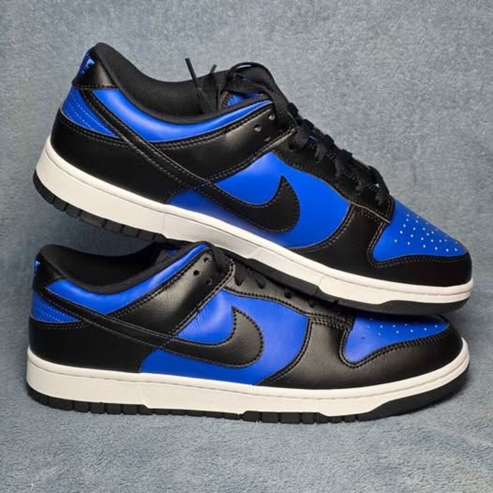 Nike Dunk Low Retro Hyper Royal Black White Mens Size 12 - Picture 4 of 8
